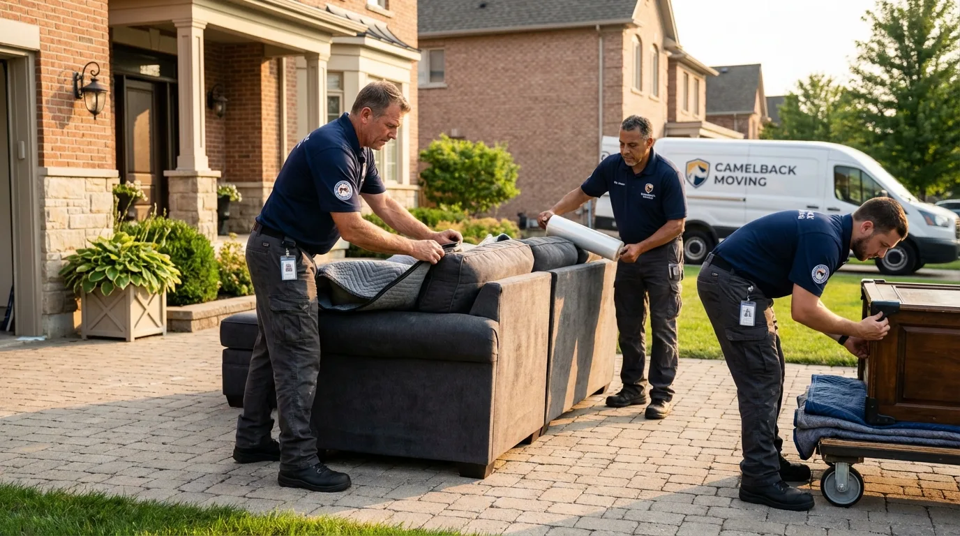 Large estate moving crew wrapping furniture in Soquel, CA