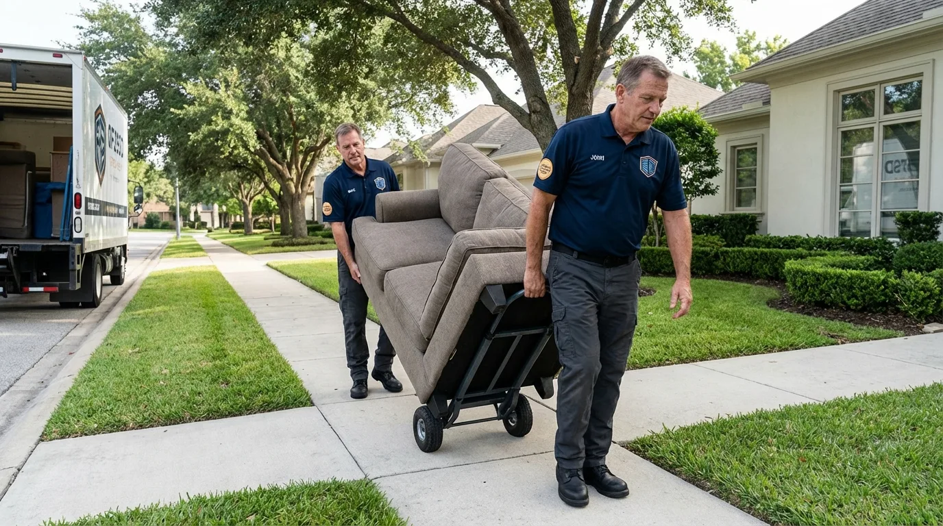 Local residential moving crew loading furniture in Soquel, CA
